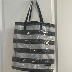 Venus striped Beach bag